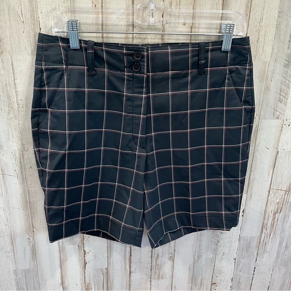 Kate‎ Lord Black Plaid Golf Shorts Performance Womens Size 6 Tennis Pickleball